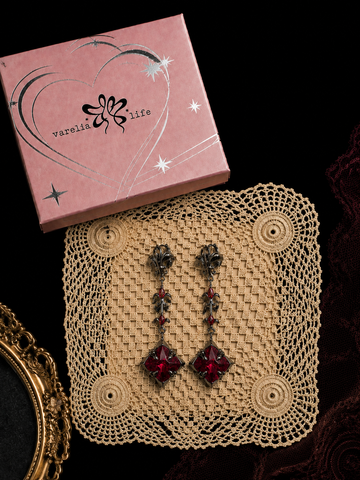 Black Iris Gem Earrings