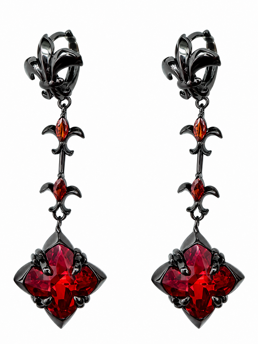 Black Iris Gem Earrings
