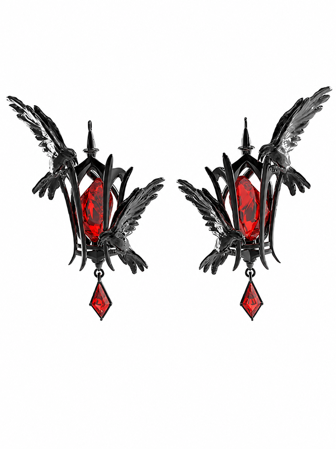 Raven Cage Drop Earrings